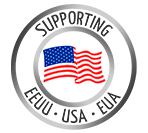 Supporting USA badge with American flag